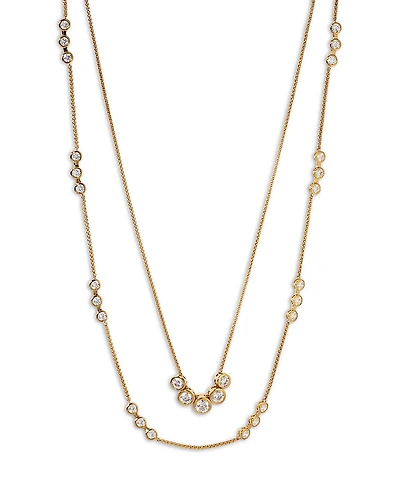 Nadri Bklyn Cubic Zirconia Bezel Layered Necklace, 16-19