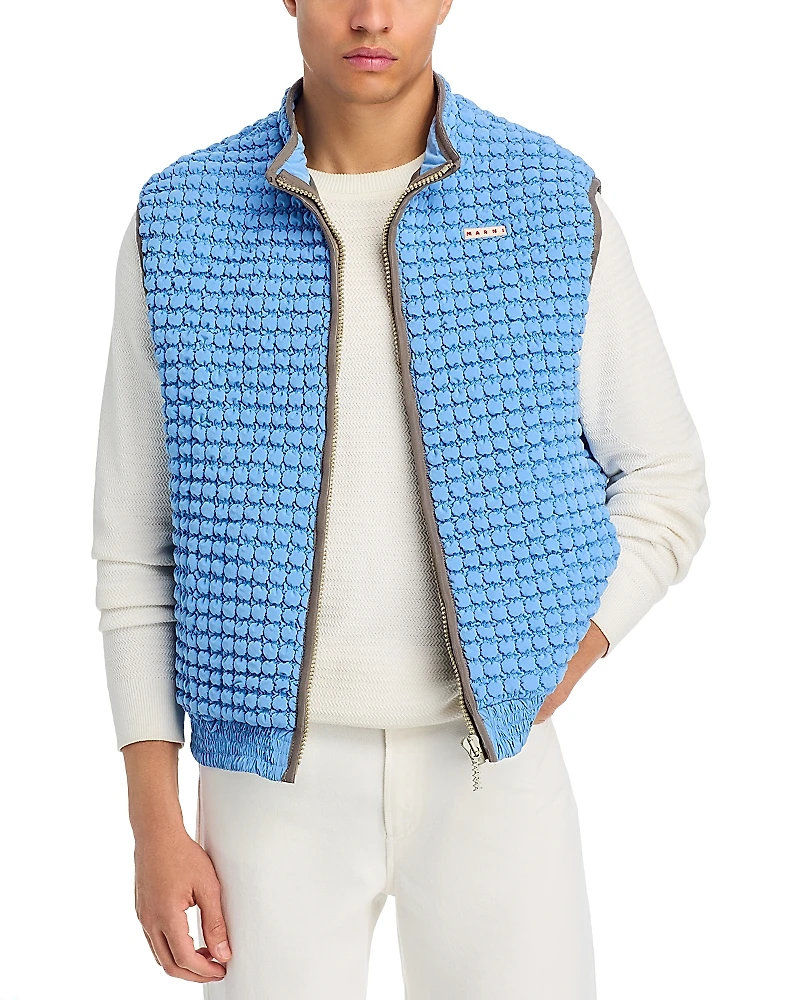 Marni Pluriball Quilted Relaxed Fit Zip Front Vest