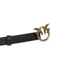 Women's Love Berry H2 Black Leather Belt