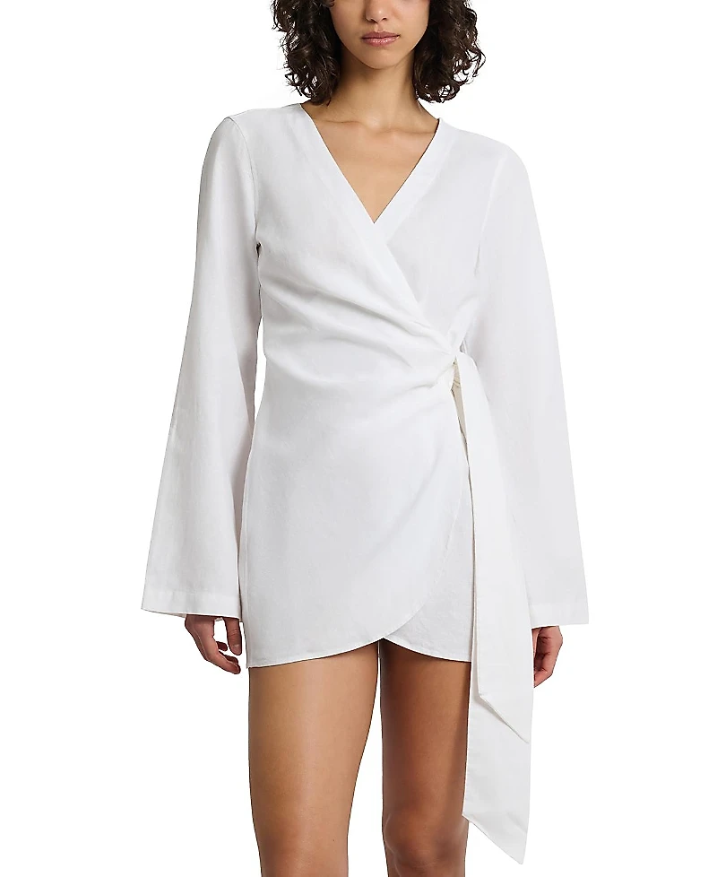 Onia Air Linen Wrap Dress
