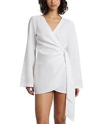 Onia Air Linen Wrap Dress