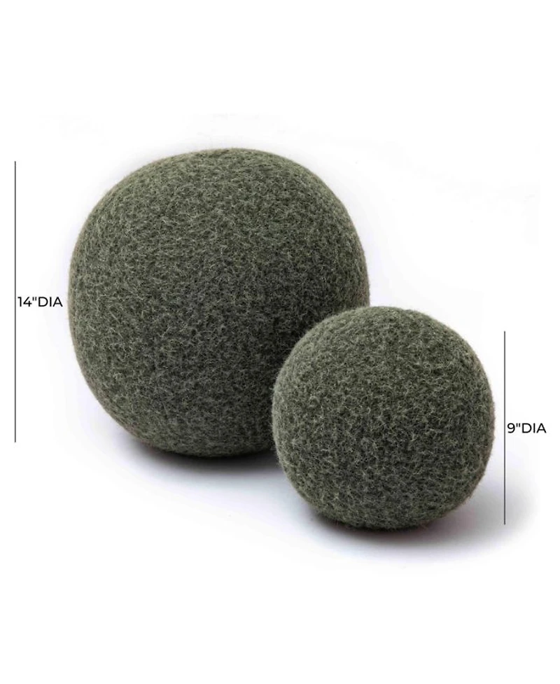 Boba Long Faux Mohair 14" Ball Pillow