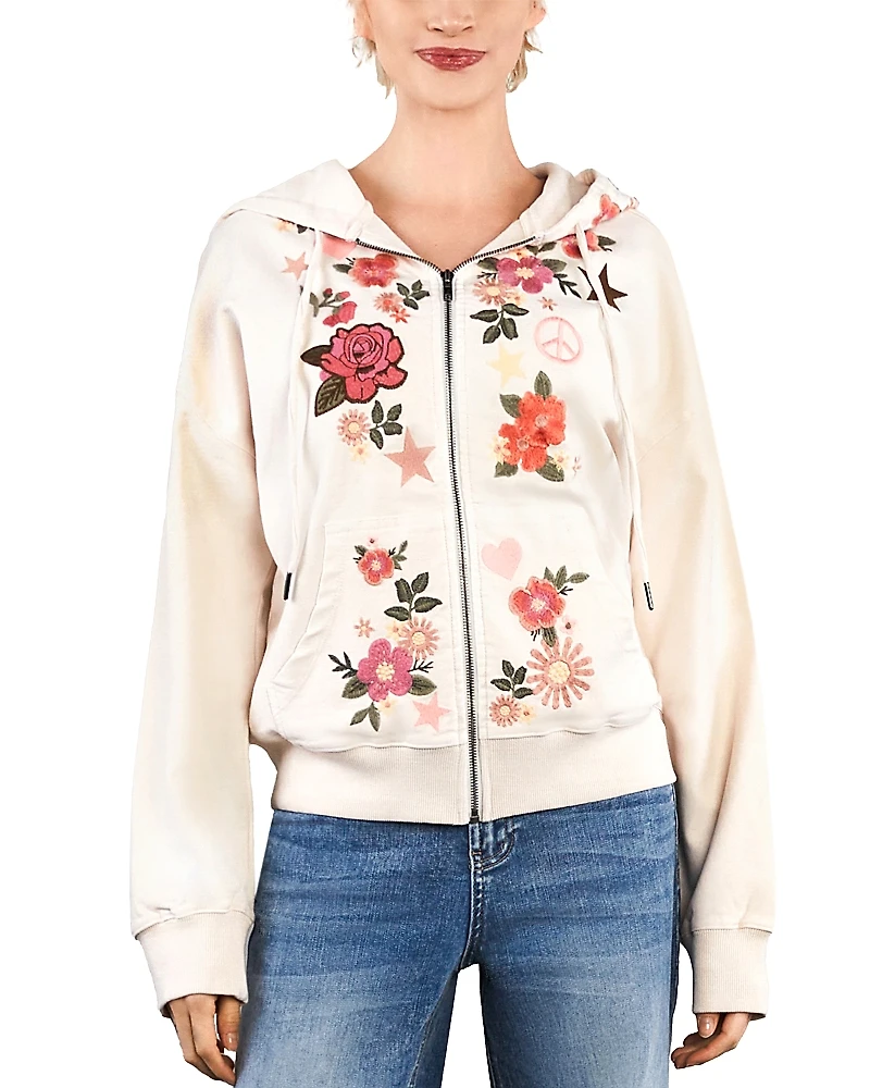 Billy T Cotton-Blend Camp Happy Embellished Hoodie