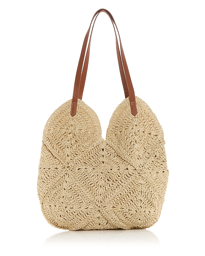 Aqua Scalloped Woven Tote - Exclusive