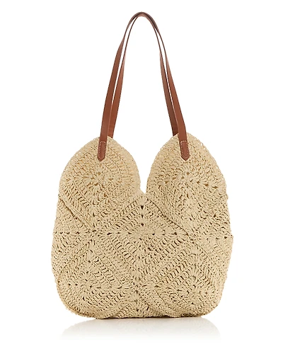 Aqua Scalloped Woven Tote - Exclusive