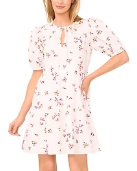 CeCe Tie Front Short Tiered Dress