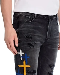 Bryant Distressed Skinny Jeans Charcoal Drift