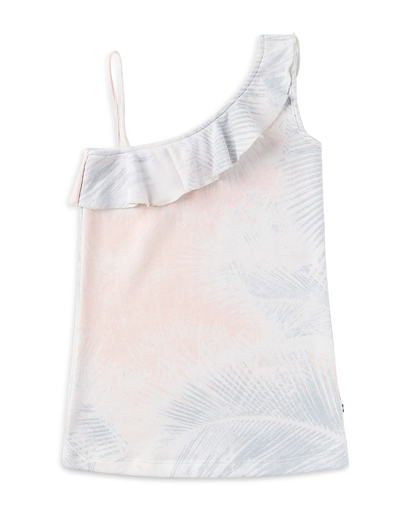 Sol Angeles Girls' One Shoulder Mini Ruffle Cotton Dress - Little Kid, Big Kid