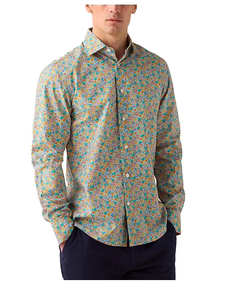 Robert Talbott Reynolds Spring Floral Print Contemporary Fit Shirt