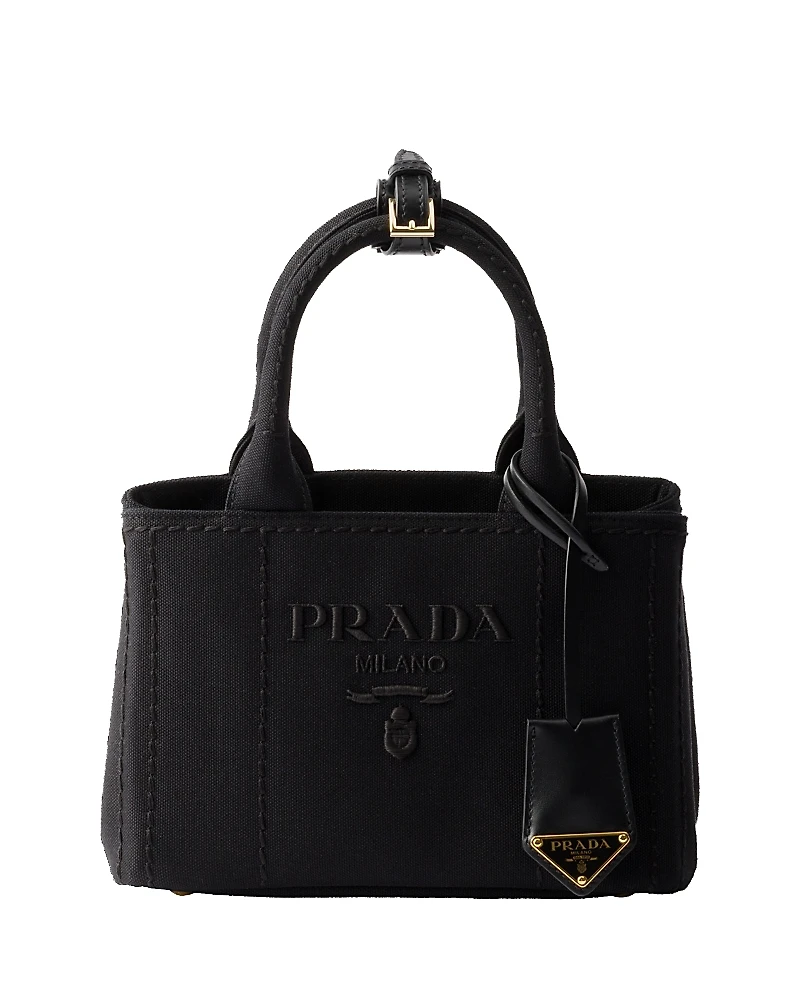 Prada Jardiniere Mini Cotton Canvas Handbag