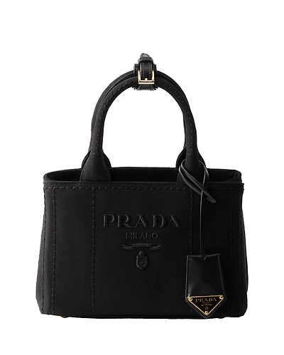 Prada Jardiniere Mini Cotton Canvas Handbag