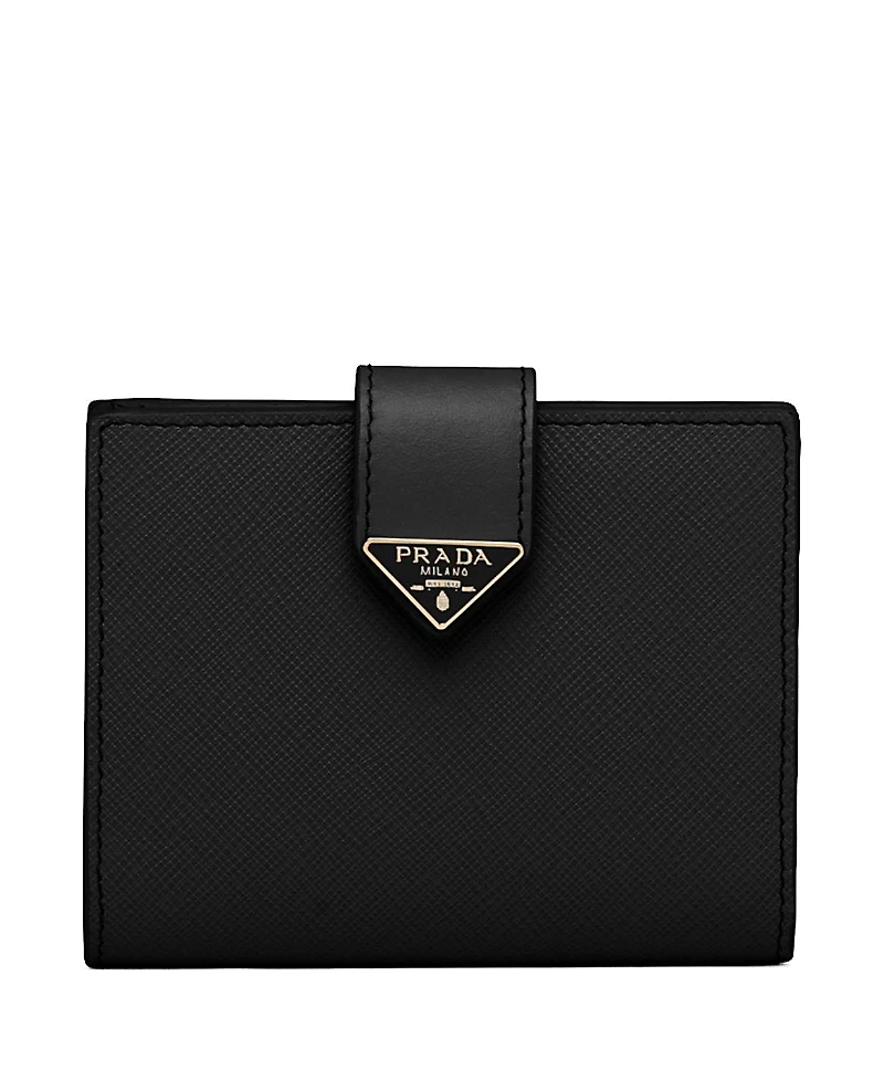 Prada Small Saffiano and Smooth Leather Wallet