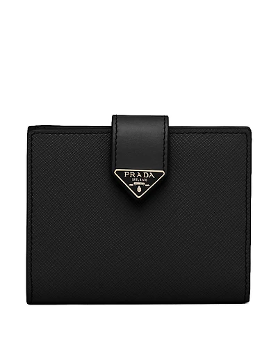 Prada Small Saffiano and Smooth Leather Wallet