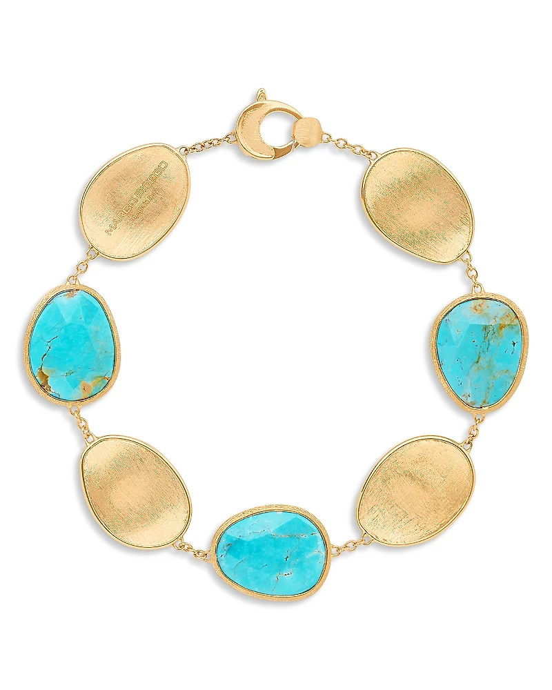Marco Bicego 18K Yellow Gold Lunaria Turquoise Bracelet