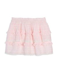 LoveShackFancy Girls' Billie Cherry Embroidered Tiered Skirt