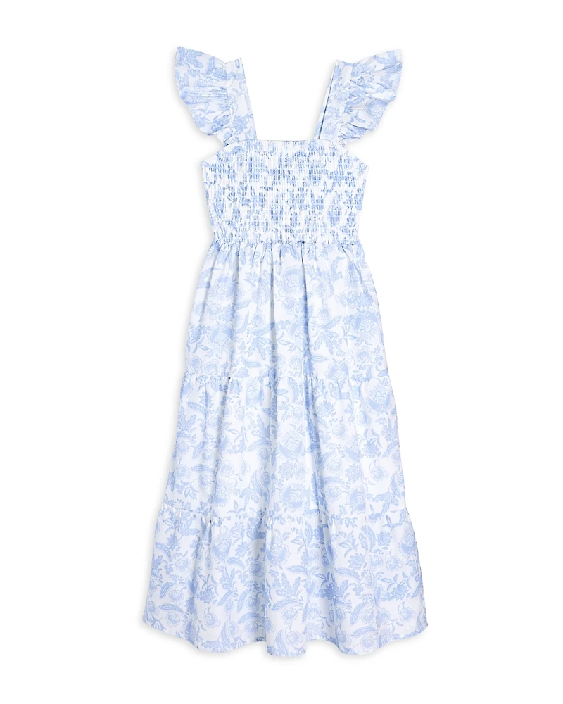 Aqua Girls' Poplin Print Dress - Little Kid
