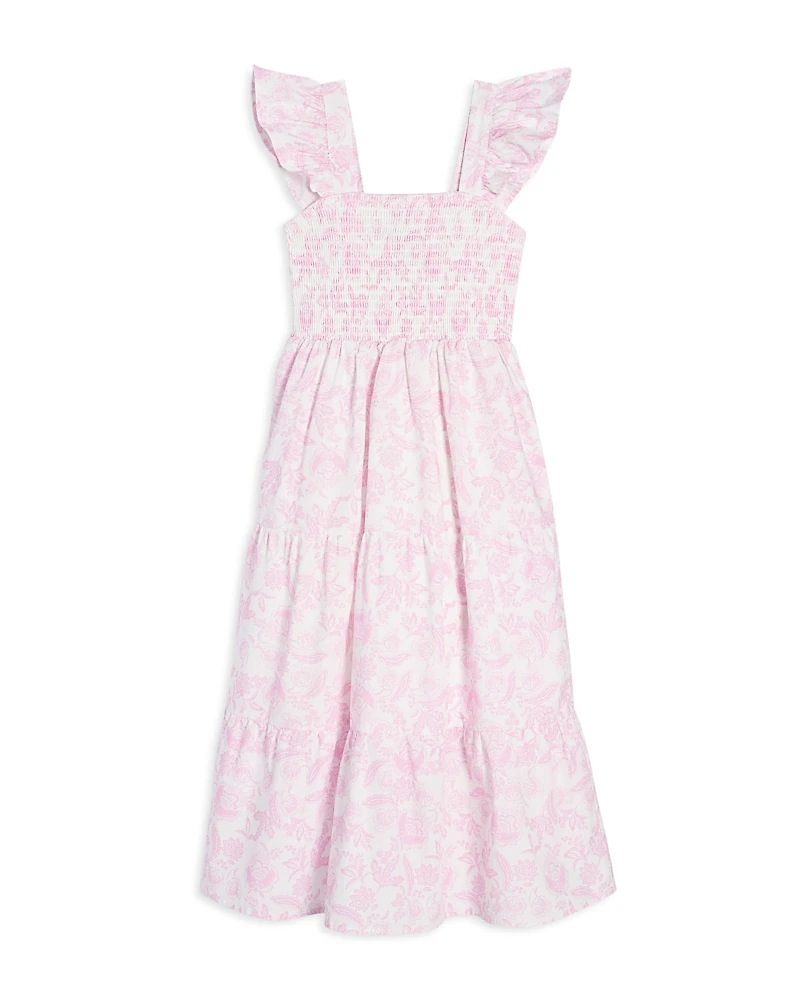 Aqua Girls' Poplin Print Dress - Little Kid, Big Kid