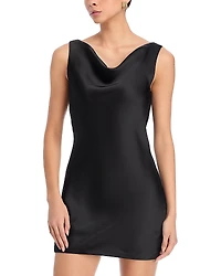 Norma Kamali Sleeveless Low Back Drape Mini Dress