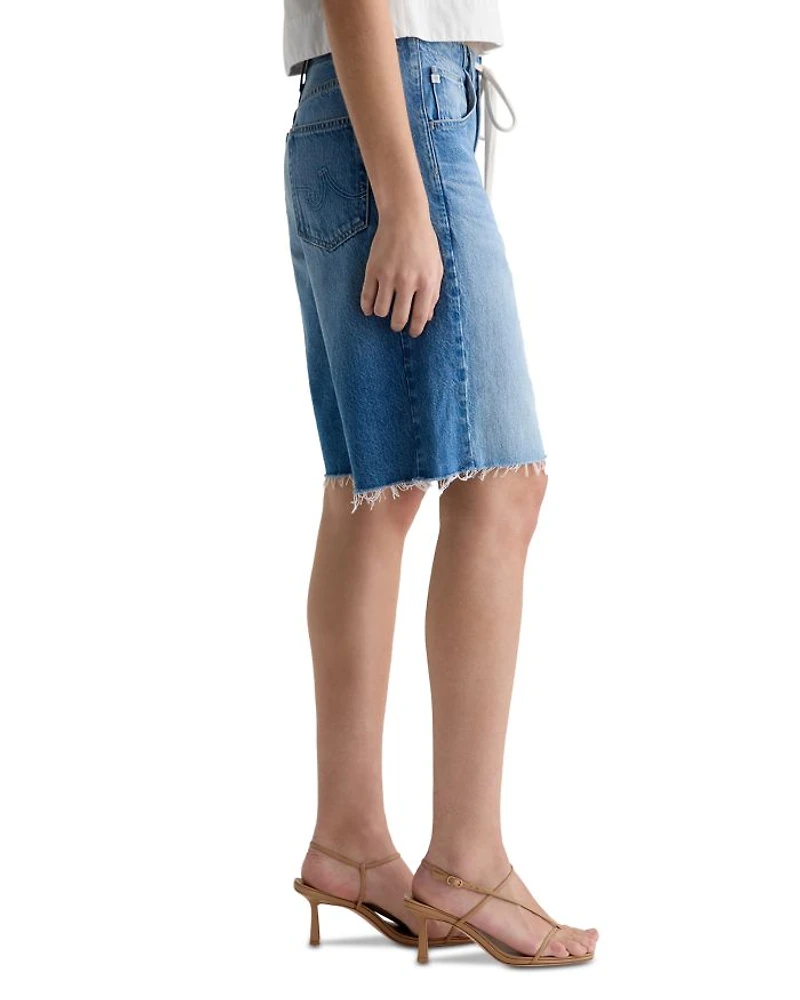 Hattie Cinched High Rise Bermuda Jean Shorts Sweetwater