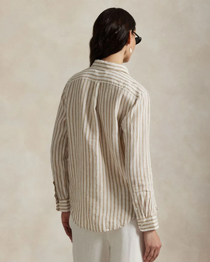 Classic Fit Striped Linen Shirt