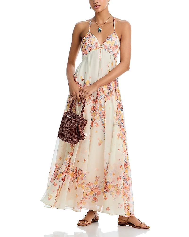 Aqua x Ava Phillippe Placed Floral Maxi Dress - Exclusive