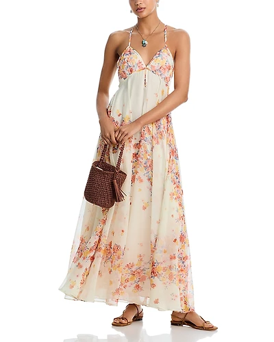 Aqua x Ava Phillippe Placed Floral Maxi Dress - Exclusive