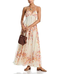 Aqua x Ava Phillippe Placed Floral Maxi Dress - Exclusive