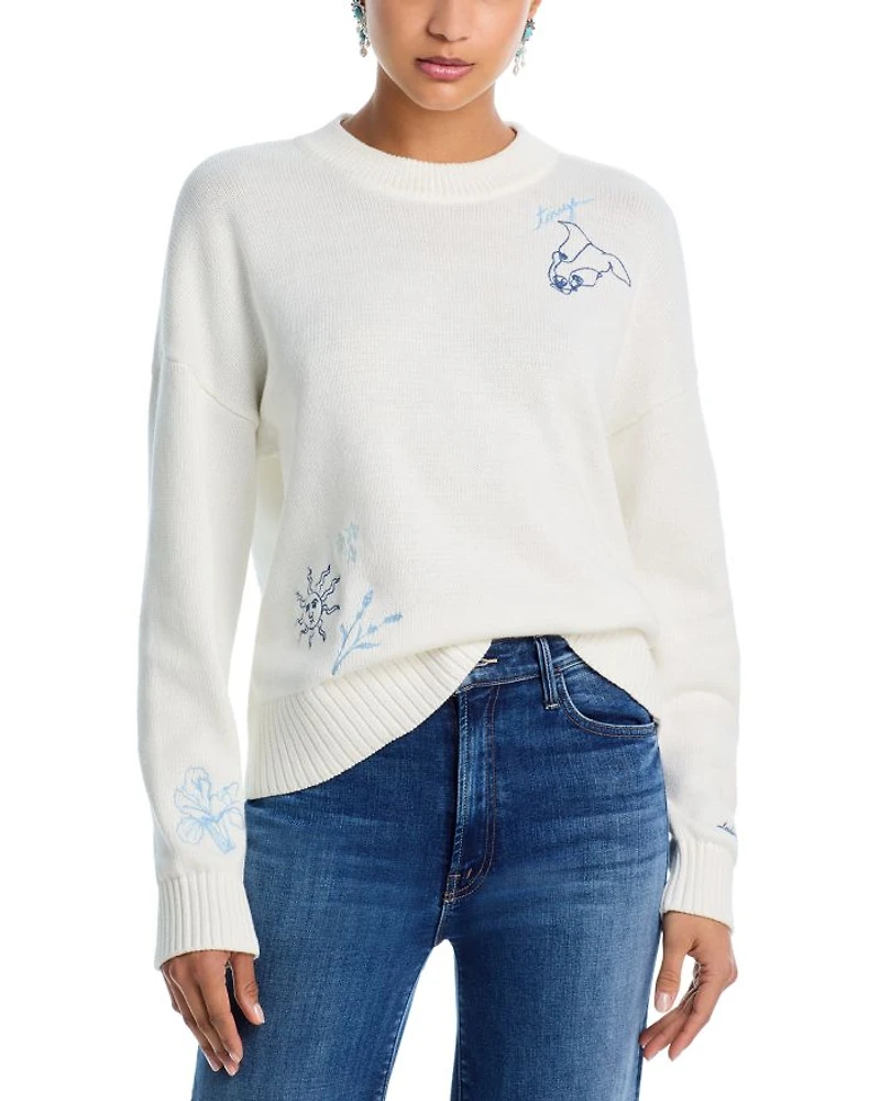 Embroidered Crewneck Sweater - Exclusive