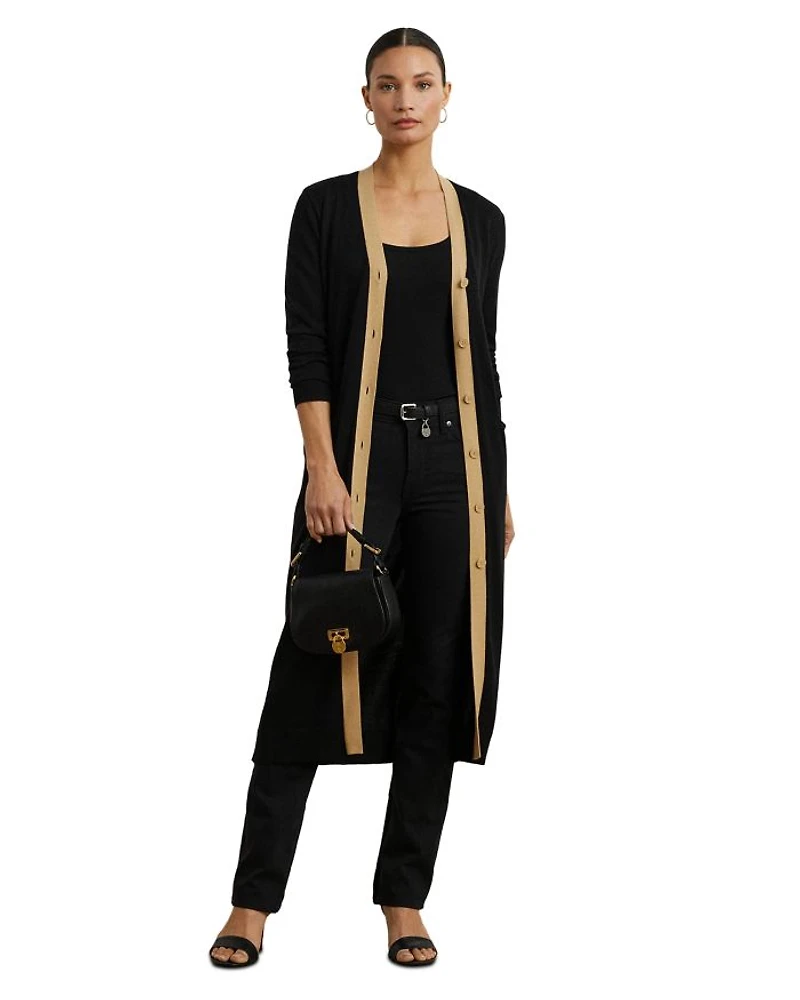 Two Tone Cotton Blend Cardigan