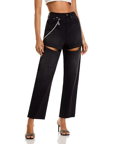 Slit Jeans Black