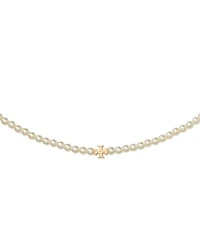 Kira Double T & Imitation Pearl Collar Necklace, 16"-18"