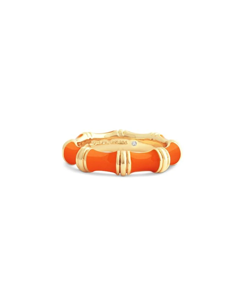 Orange Bamboo Band Ring
