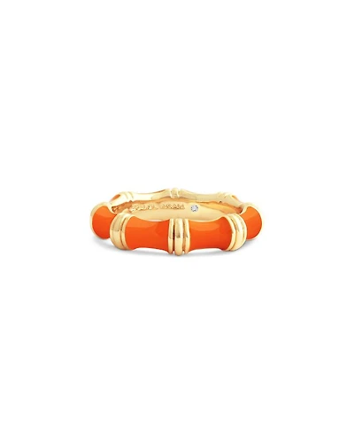 Orange Bamboo Band Ring