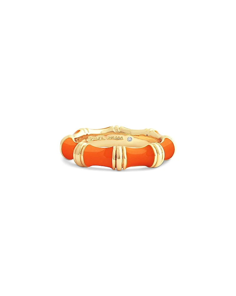 Anabel Aram Orange Bamboo Band Ring