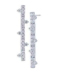 Cubic Zirconia Bar Linear Drop Earrings