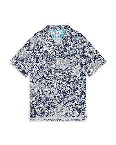 Ps Paul Smith Printed Short Sleeve Camp Shirt