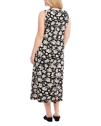 Plus Sleeveless V Neck Midi Dress