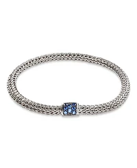 John Hardy Sterling Silver Icon Bracelet with Pave Blue Sapphires
