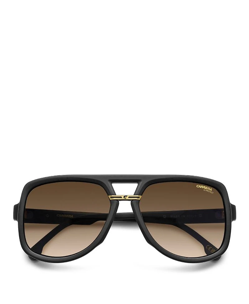 Victory Square Double Bridge Sunglasses, 59mm