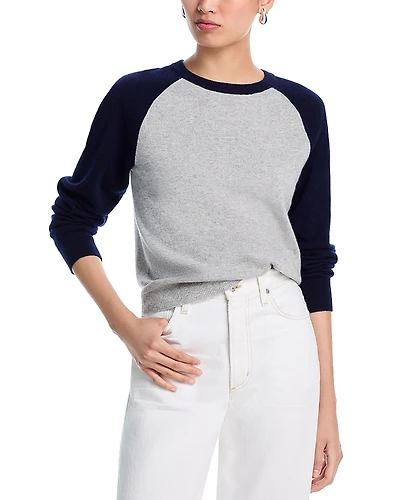 Aqua 100% Cashmere Raglan Crewneck Sweater - Exclusive