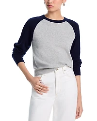 Aqua 100% Cashmere Raglan Crewneck Sweater - Exclusive