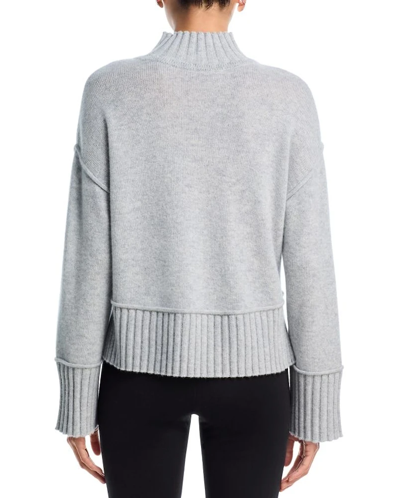 Boxy Mock Neck Cashmere Sweater - Exclusive