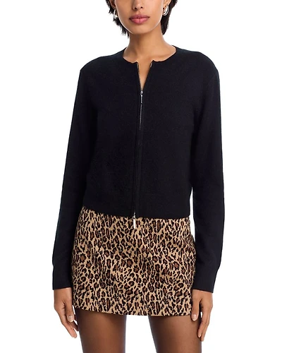Full Zip Cashmere Crewneck Cardigan - Exclusive