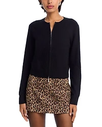 Full Zip Cashmere Crewneck Cardigan - Exclusive