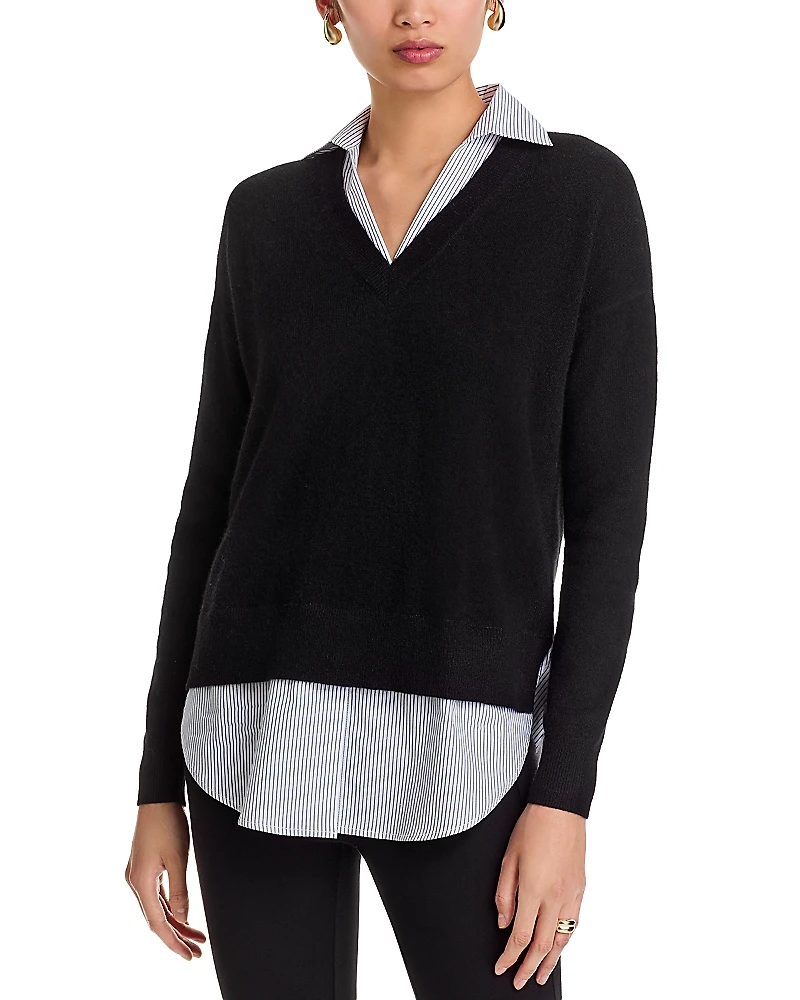 C by Bloomingdale's Cashmere Layered Look Sweater - Exclusive