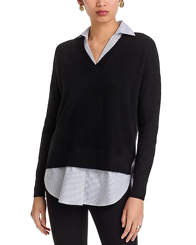 C by Bloomingdale's Cashmere Layered Look Sweater - Exclusive