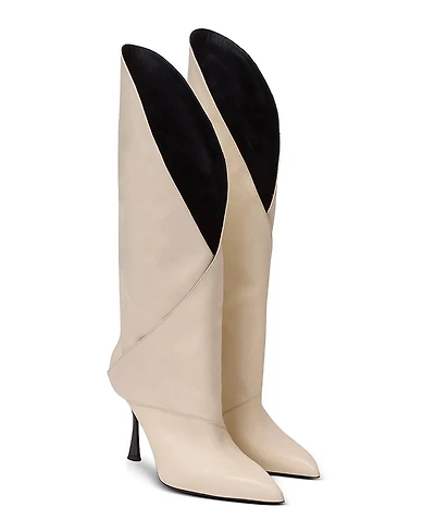 Balmain Women's Twist Heeled Leather Boots
