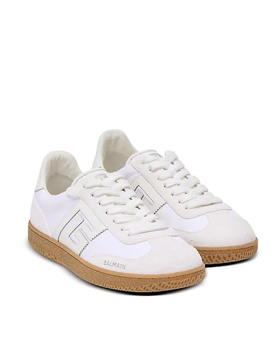 Balmain Women's Leather and Canvas Swan Trainers