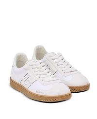 Balmain Women's Leather and Canvas Swan Trainers