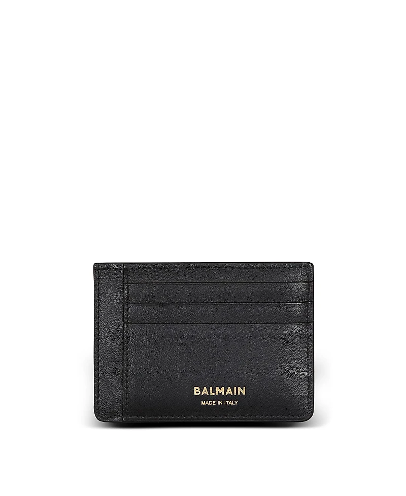 Balmain Anthem Calfskin Leather Card Holder